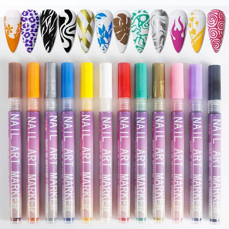 Product Introduction of 2 Colors Nail Brush 0.5mm Single DIY Painted Graffiti Nail Art Highlight Groove Edge Pen Painting Line Drawing Pen 3