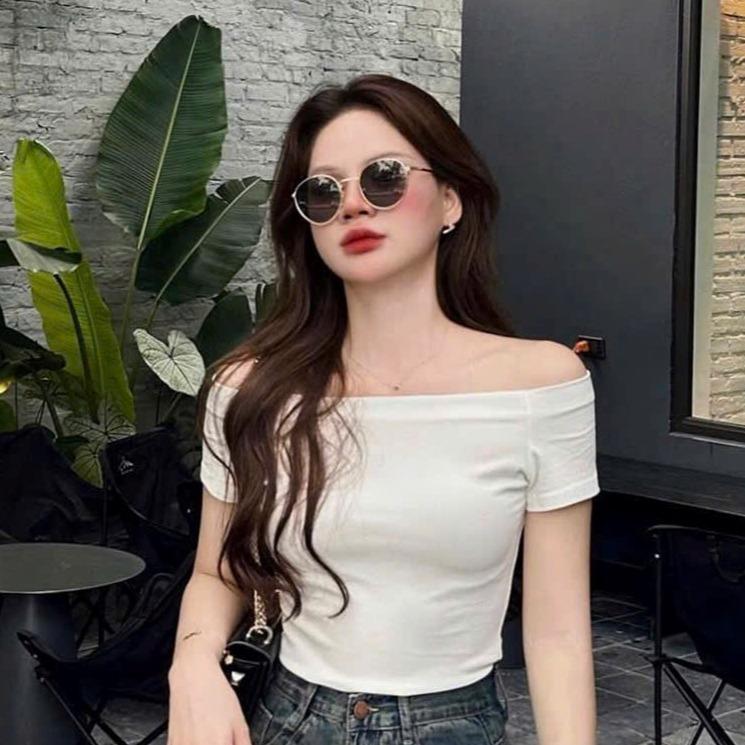 Áo trễ vai trơn cộc tay nữ dáng ôm body 15 màu peonyb - Thun kiểu bánh bèo tiểu thư hotgirl sexy phong cách đơn giản basic bigsize hàn quốc đẹp