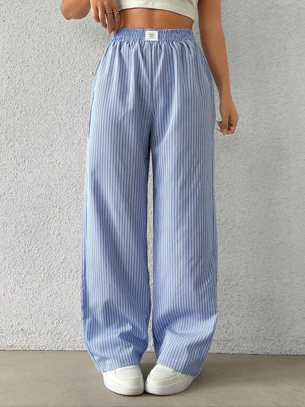 Women's Striped Print Straight Leg Pants, Casual Comfy Trousers for Daily Wear, Ladies Bottoms for All Seasons, Womenswear, Loungewear 6