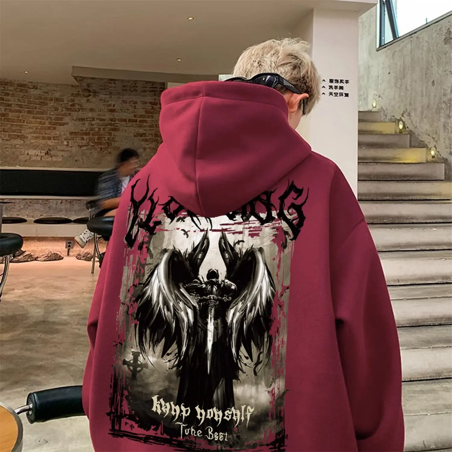 Áo Hoodie In Hình Cánh Hiphop, Phong Cách Âu Mỹ Dáng Rộng Vừa Vặn, Dành Cho Nam Và Nữ, Lót Lông Cừu, Thích Hợp Cho Mùa Thu Và Mùa Đông, Áo Khoác Cặp Đôi, Hợp Xu hướng, Phong Cách Đường Phố