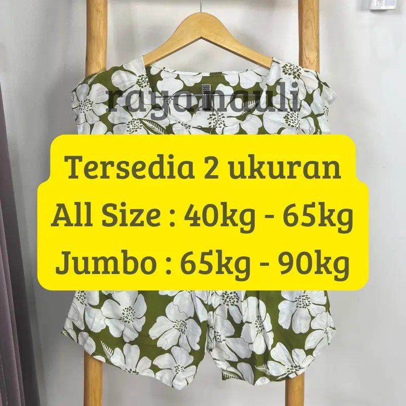 Setelan Baju Tidur Bahan Rayon Bali Wanita Celana Pendek Motif Piyama Dewasa 1