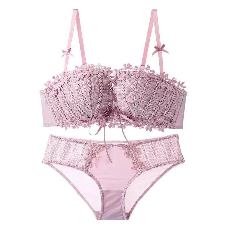 One-Piece U002f Set Lace Wireless Small Chest Push up Lacing Girls Underwear Accessory Breast Push up Bra Sexy Bra Clothing Style