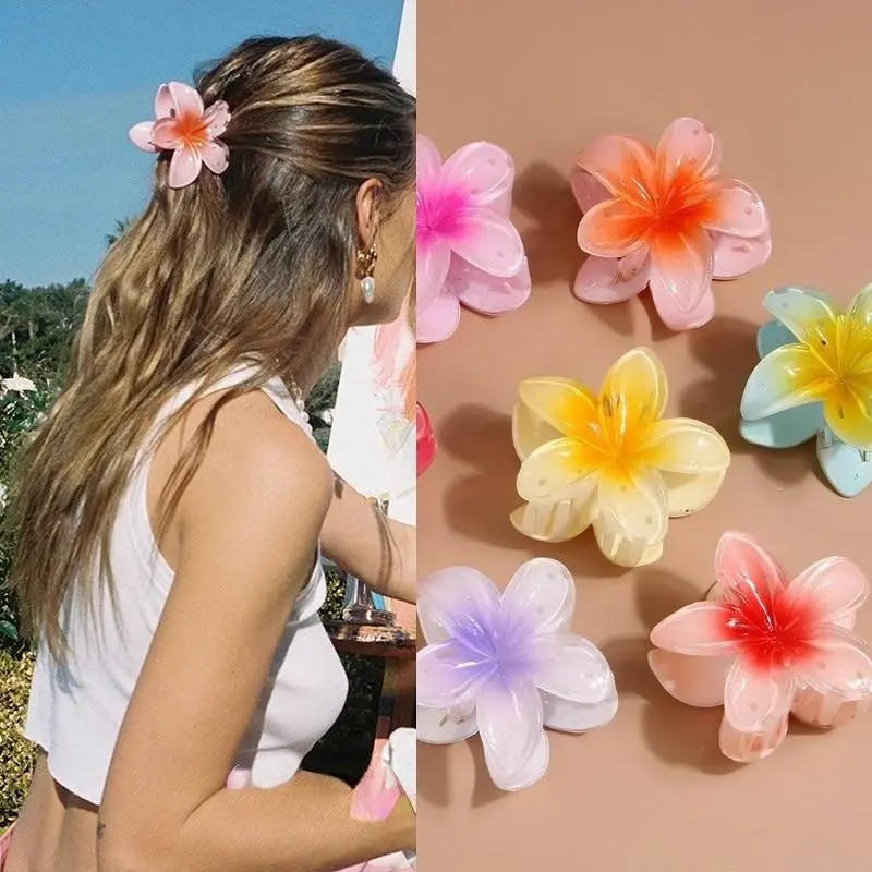 【Size To】 Kẹp Tóc Hình Hoa Sứ 8cm - Kẹp tóc hình hoa màu kẹo thời trang Hàn Quốc cho nữ Women Voan Voi 3