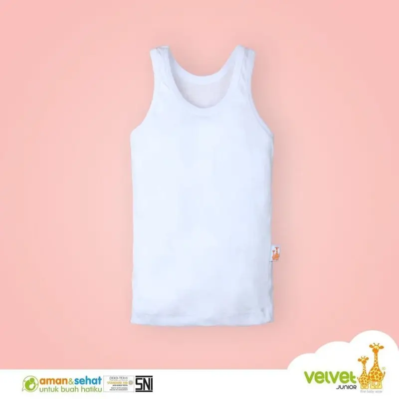 Velvet Junior SINGLET BAYI Size NEWBORN Kaos Dalam Bayi Anak SNI 1