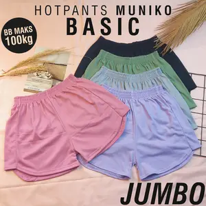 CELANA JUMBO WANITA HOT PANTS BASIC JUMBO CELANA PENDEK WANITA BIG SIZE PANTS CELANA WANITA PENDEK JUMBO HOTPANT POLOS JUMBO MUNIKO