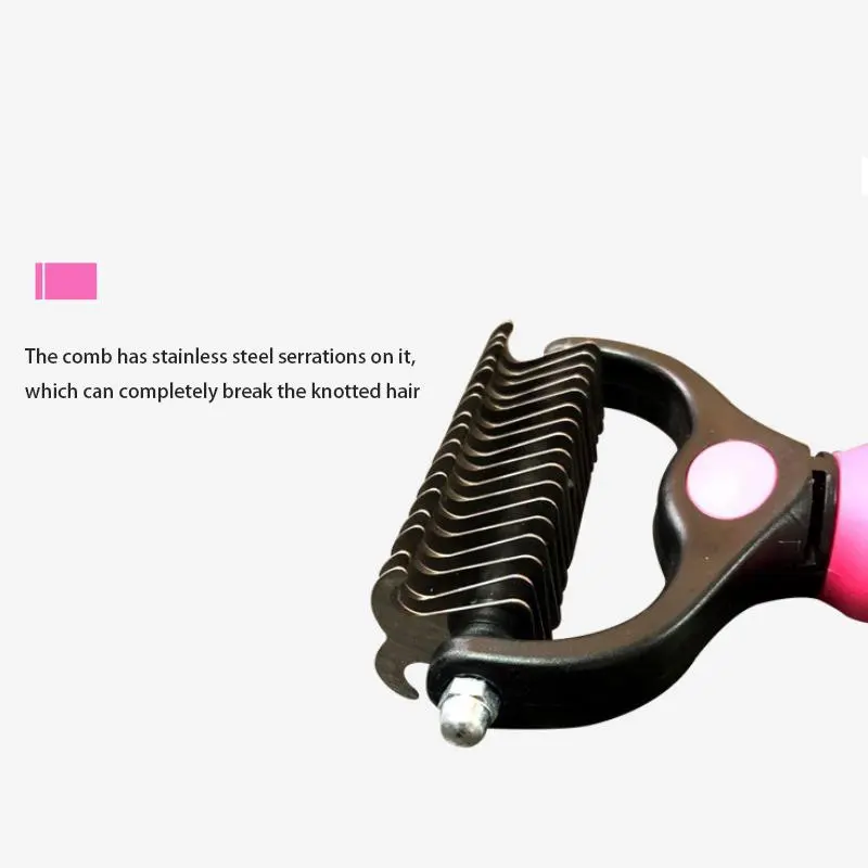 Pet Hair Removal Comb, Pet Grooming Brush with Non-slip Handle, Pet Hair Remover, Dog & Cat Grooming Supplies, Dog & Cat Accessories 2