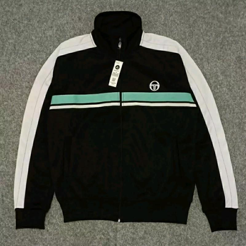 jaket tectop permium full tag & label Slim-fitting Katun Hitam Hitam 0