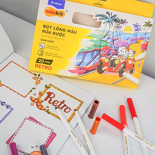 BÚT LÔNG MÀU Fiber Pen Colokit 20 Màu, 36 Màu, 20 Màu Retro Bút Viết Calligraphy, Hán Tự, Thư Pháp fiber  pen