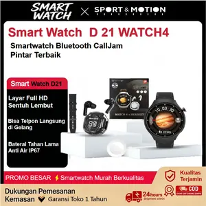 D21 Watch4 Smartwatch Original Terbaru | Panggilan Bluetooth Tahan Air IP67 100+ Mode Olahraga