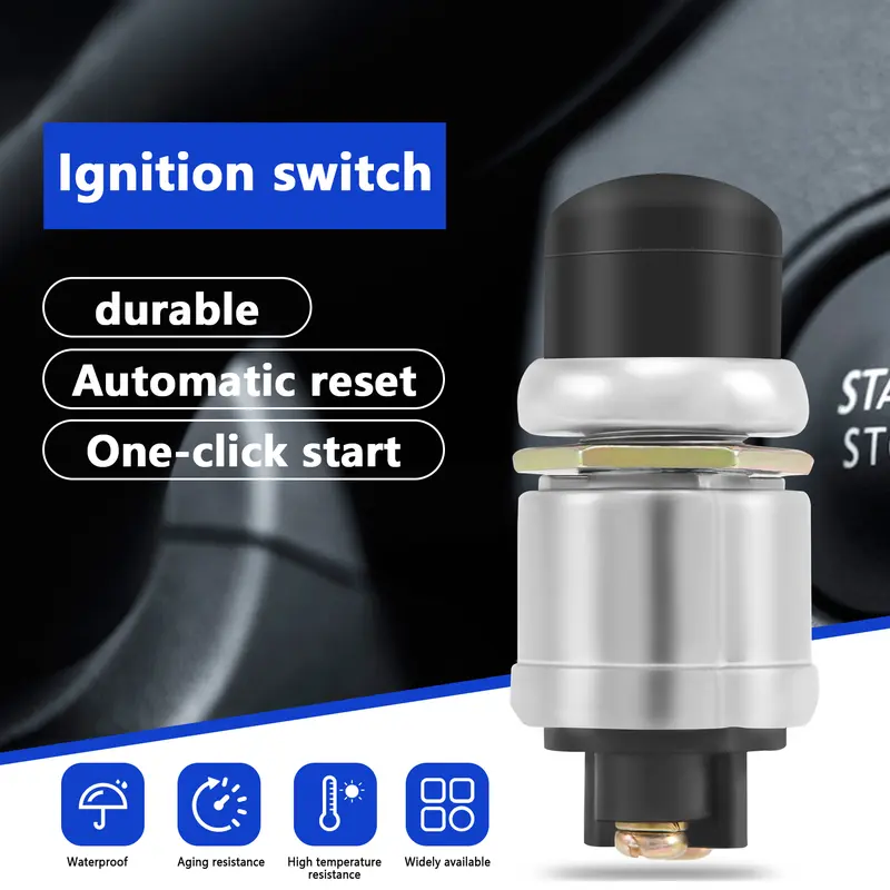 12V 50A Waterproof Switch Push Button Cars Boat Track Horn Engine Start 3