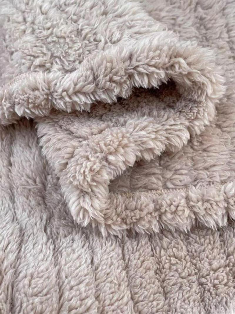 Product Introduction of Women's Solid Color Double Button Pocket Fuzzy Coat, Casual Long Sleeve Lapel Neck Outerwear for Fall & Winter, Women's Clothing for Daily Wear 7