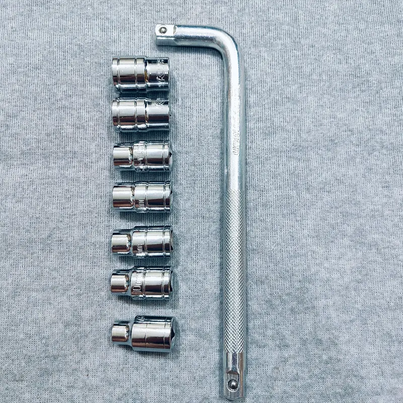 Bộ 7 đầu tuýp ngắn 8-19mm và cần cong L dùng để sửa chữa ôtô, xe máy 6