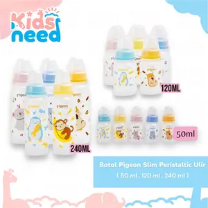 Botol Susu Pigeon Slim Neck Peristaltic Ulir/Botol Pigeon Standar Ulir 50ml 120ml 240ml Accessories Bottle Bayi