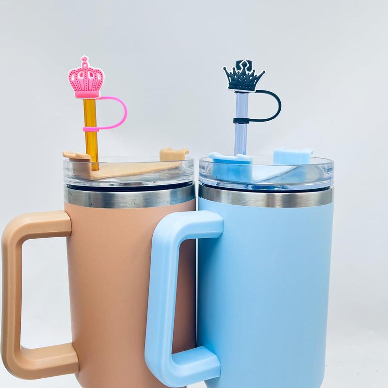 Random Color Silicone Straw Head Cover, 4pcs/set Reusable Straw Tip Cap, Cartoon Design Straw Dust Cap, Drinkware Accessories 2