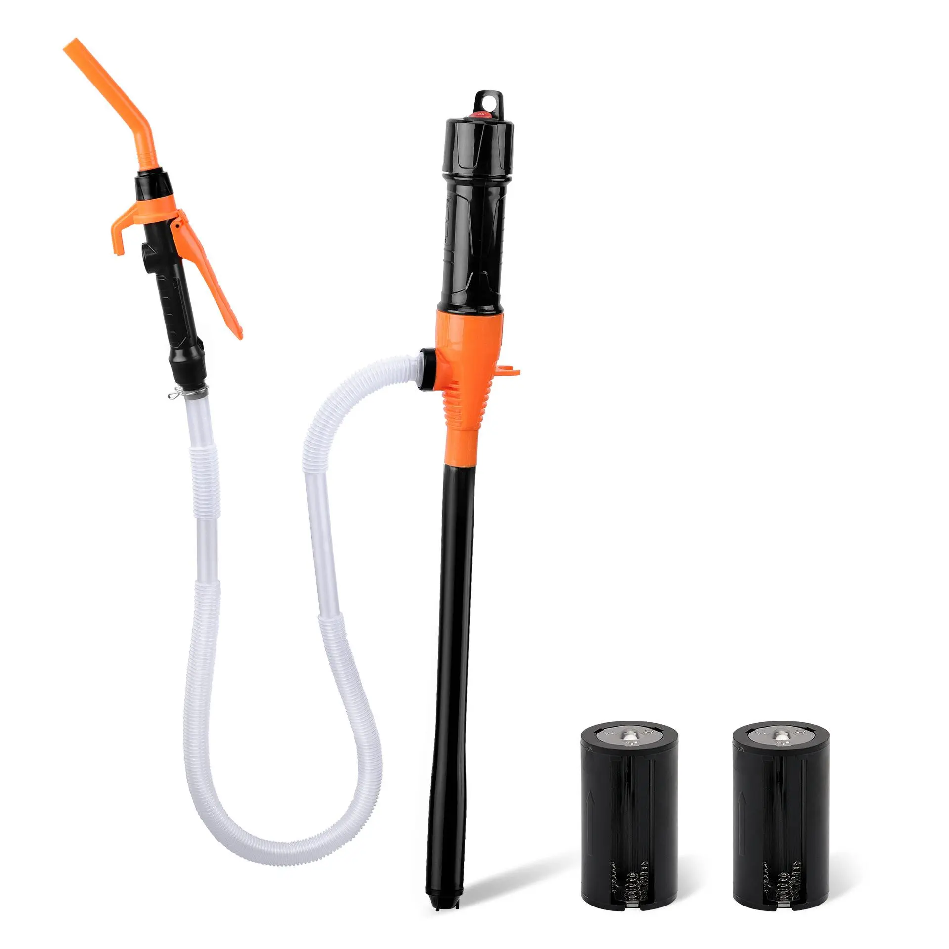Portable Water Pump, Battery Powered Water Pump with Nozzle, Water & Fuel Transfer Pump with 3 Feet Long Hose, Pump Accessories (Batteries Not Included)
