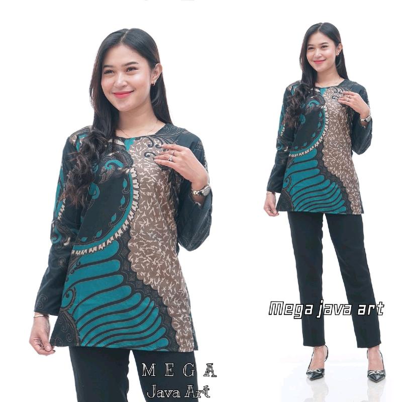BAJU BATIK TUNIK ATASAN KERJA WANITA NGAJAR BAJU GURU NGAJAR SERAGAMAN 3