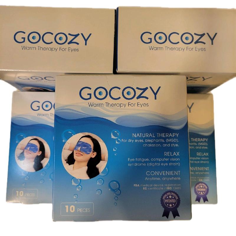 GOCOZY, chườm ấm mắt giúp thư giãn, giảm mỏi mắt khô mắt, hộp 10 miếng, phân phối gomed 5