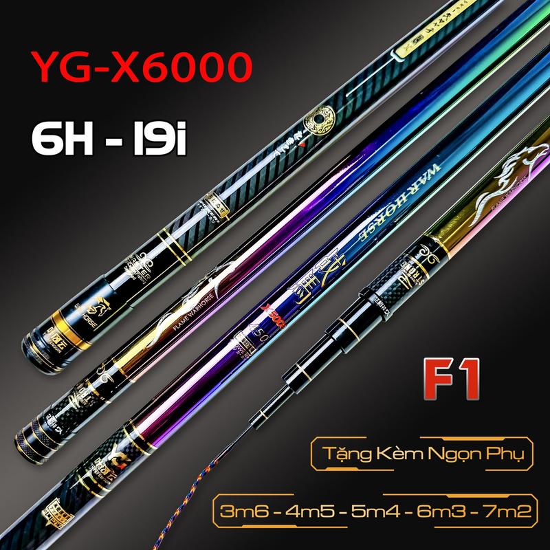 Cần câu tay YG X6000 F1-Cần câu tay YG 6H F1-Cần câu tay giá rẻ tặng kèm ngọn phụ Fishing Bắt Cá