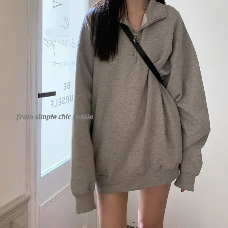 Quick delivery of SELLDA M-2XL women's long sleeved Korean oversized sportswear