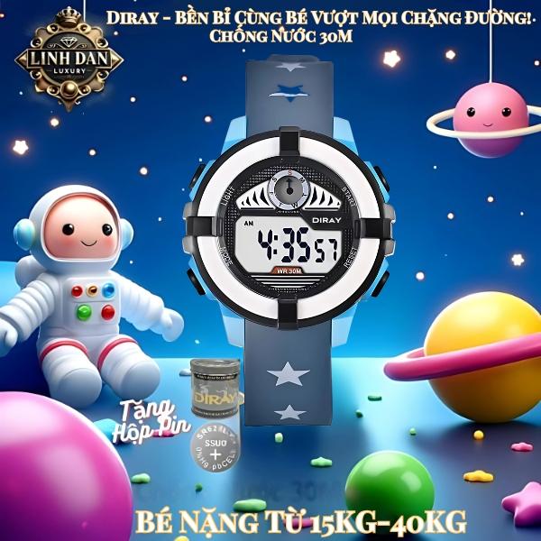 [DIRAY 8210] Đồng Hồ Trẻ Em Ngôi Sao May Mắn | Điện Tử – Đèn LED – Chống Nước 30M | Cho Bé Trai, Bé Gái Mẫu Giáo & Cấp 1 | Thiết Kế Đáng Yêu, May Mắn