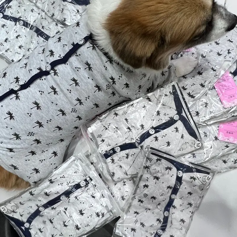 Baju Tidur Piyama Pajamas kucing anjing model jumpsuit baju tidur anjing dan kucing