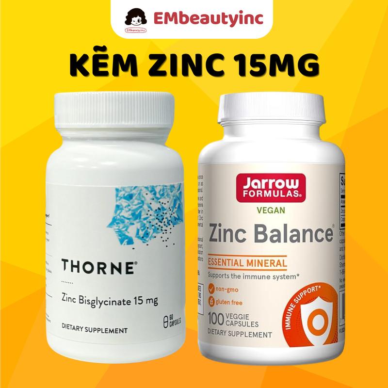 Viên Uống Bổ Sung Kẽm THORNE Zinc Bisglycinate 15mg - Hộp 60 Viên