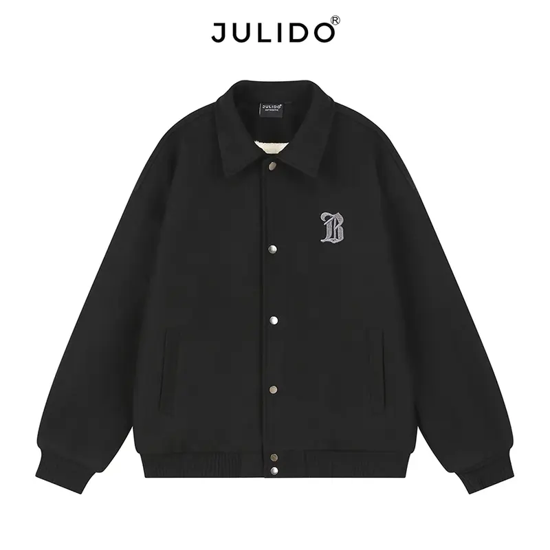 [DEAL MỞ BÁN] (Form Rộng) Áo khoác dạ lót lông Varsity nam nữ JULIDO, chất vải dạ ép dày dặn lót lông cừu cao cấp