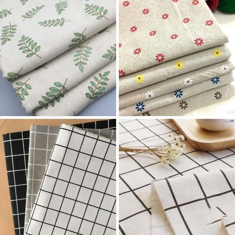   nhiều mẫu  Vải Canvas Họa Tiết Khổ 1m5   caro lá hoa vintage.  may khăn trải bàn túi rèm cửa đồ handmade thủ công 