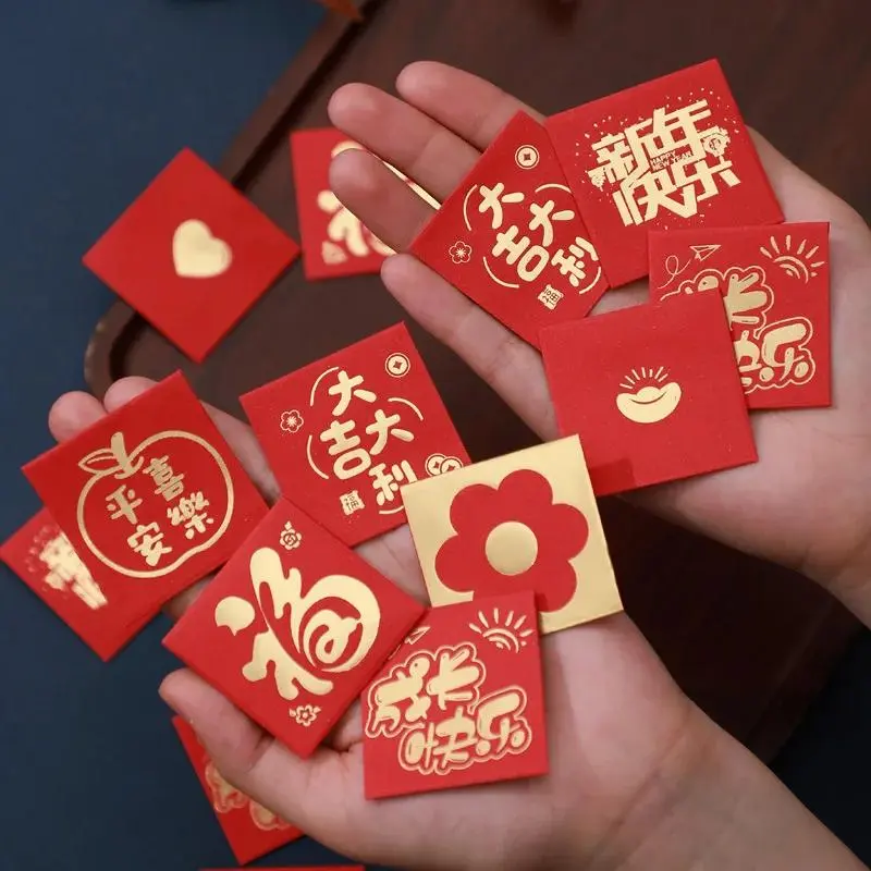 10pcs Mini Red Envelope Chinese New Year Dragon Year 2024 Red Packet Hongbao Lucky Money Bag