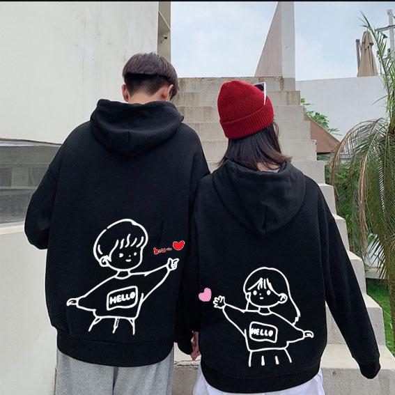 Áo Đôi hoodie , áo cặp mùa đông - áo hoodie đôi couple in hình dễ thương