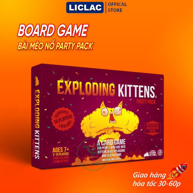 Bộ bài Mèo Nổ Party Pack Việt Hoá Hộp Cao Cấp có hướng dẫn Tiếng Việt, Exploding Kittens BoardGame
