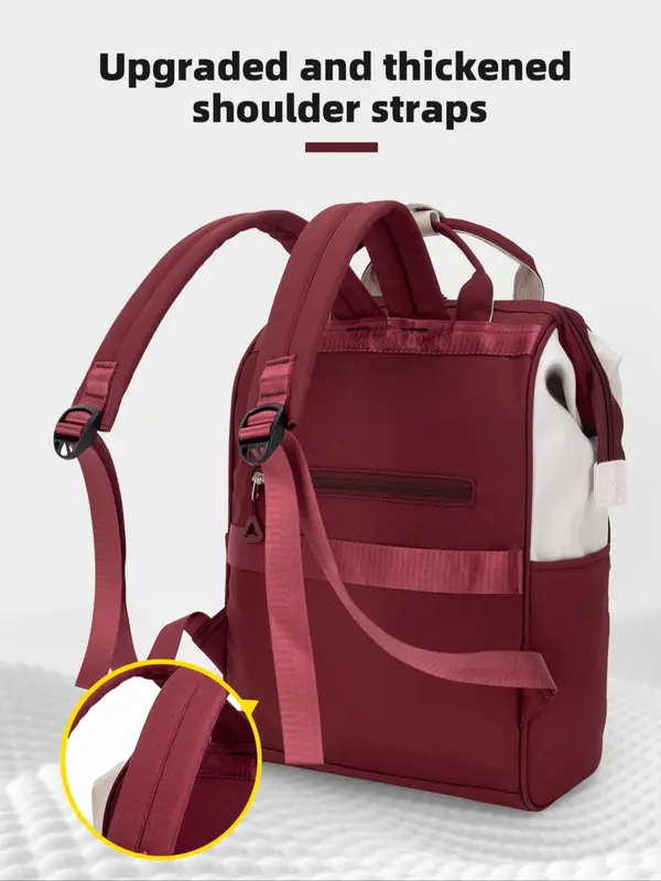 Colorblock Large Capacity Backpack, Casual Zipper Backpack for Women & Men, Trendy Versatile High-quality Daily Commuting Bag 3
