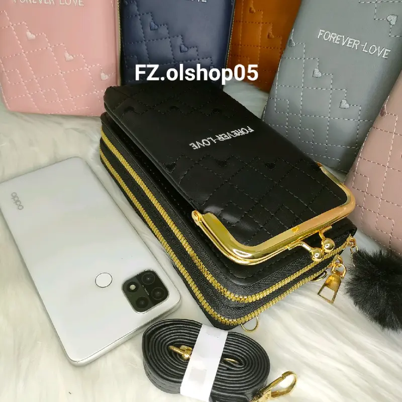 DOMPET BEHEL HP SLEMPANG / DOMPET BORDIR WANITA PREMIUM Dompet Kartu Kulit 3