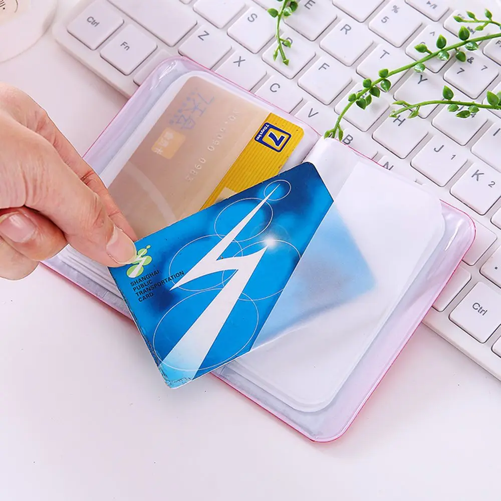 Portable 12 Card Bit PVC Card Cover Card Bag ID Holders Card Holder