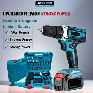 【Javkiech】Bor 2 Pengisi Daya Baterai 10mm Bor Listrik Multifungsi Bor Tangan Baterai Besi Dinding Beton Kayu - Bor Tanpa Kabel Pengisi Daya Bor Listrik Kotak Alat