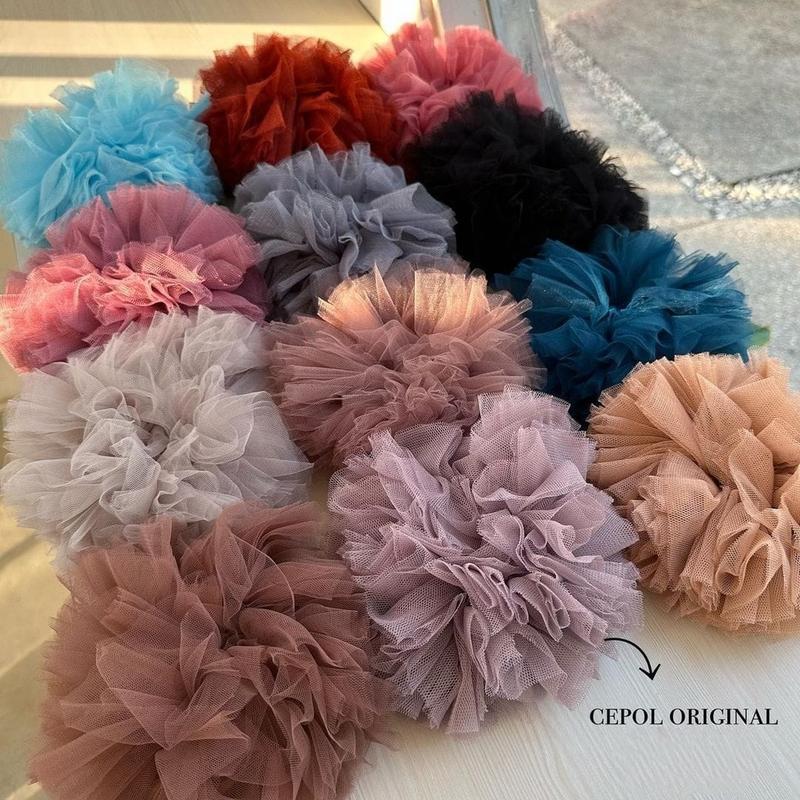 sepecial Special MEDIUM IKAT RAMBUT/SCRUNCHIE/CEPOL bahan berkualitas soft tule Premium Gread A 1
