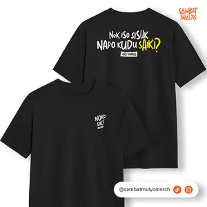 Sambat Mulyo Kaos Premium Nek Iso Sisuk 100% Cotton Combed 24s Free Sticker & Ziplock Limited