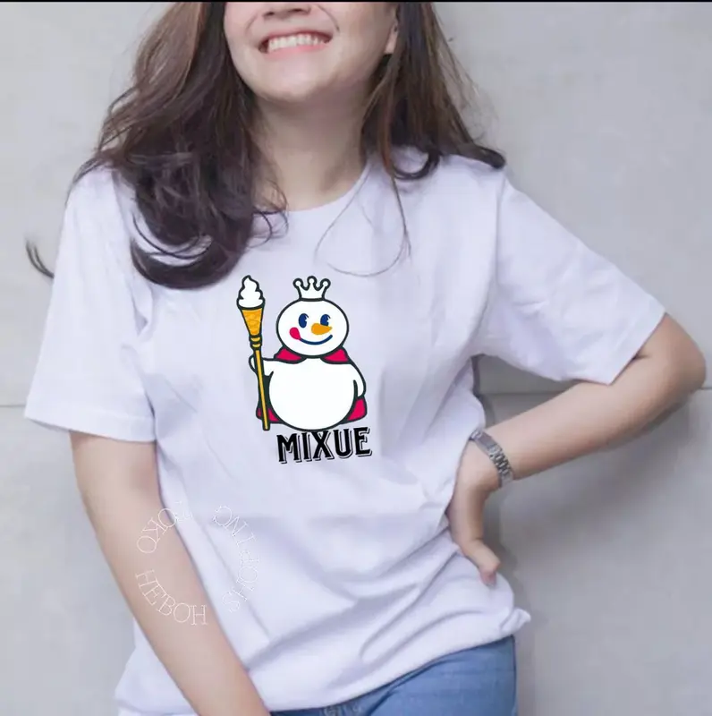 KAOS WANITA MIXUE DISTRO/ATASAN LENGAN PENDEK/BAJU KEKINIAN/TERBARU/LUCU 3