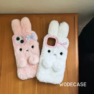 Miffy Hug Fluffy Plush Case Softcase untuk iPhone 12-16 Pro Max