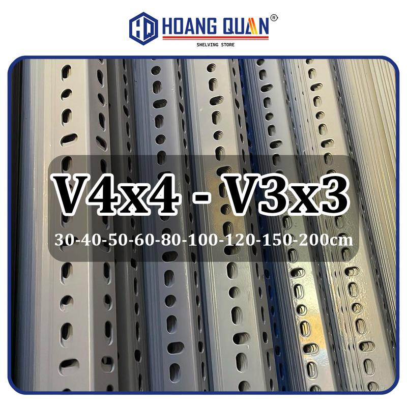 Sắt V Lỗ Xám Bản 3x3 4x4 Dùng Bắt Kệ Sắt V Lỗ Vuông Dày 1.5Ly Đa Năng Lắp Kệ Sơn Sắt Tĩnh Điện Thép V Đục Lỗ Dài 50 60 80 1m 1m2 1m5 2m