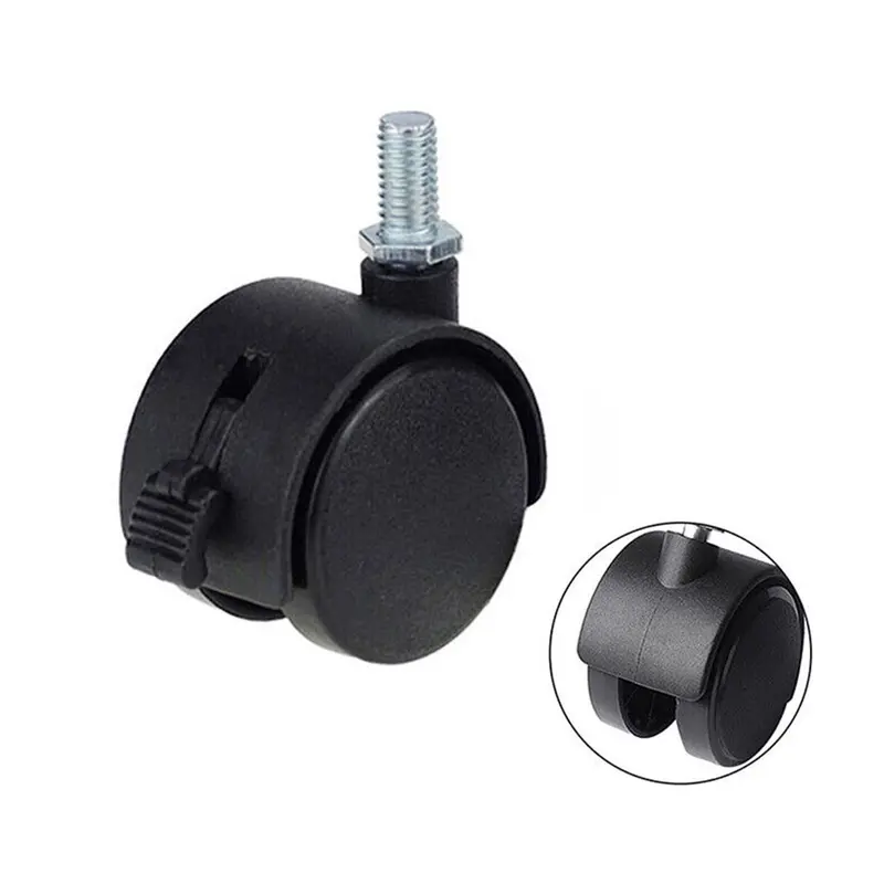 Bánh xe con lăn có thể xoay được, vật liệu nhựa, cho ghế máy tính và đồ nội thất, bánh xe thay thế 2