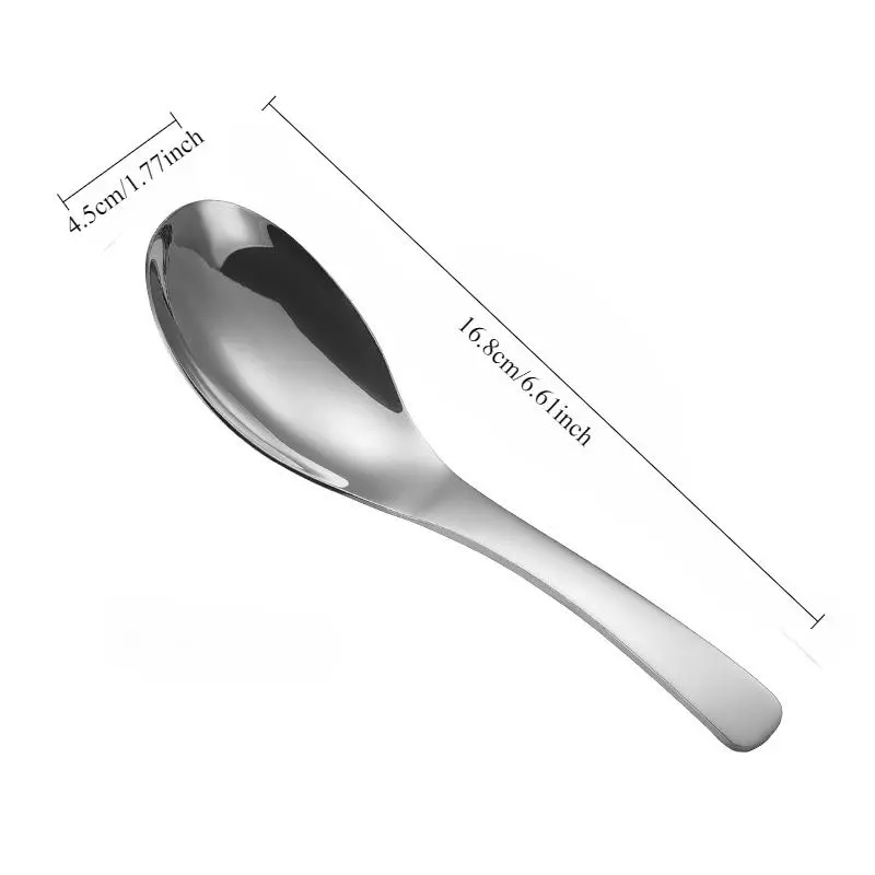Stainless Steel Long Handle Soup Spoon, 1 Count Korean Style Large Capacity Ramen Noodle Spoon, Thickened Soup Spoon, Kitchen Utensils for Home 8
