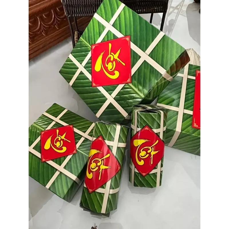 Mô hình bánh chưng, bánh tét, dưa hấu tự gấp bằng bìa cứng (nhiều size khác nhau) trái  châu 0