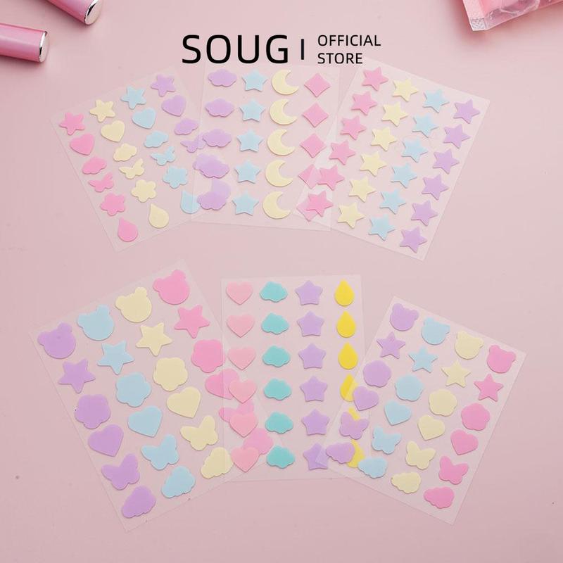 Miếng Dán Mụn, Màu Sắc TƯƠI, Chất Liệu Hydrocolloid, Thiết Kế Dễ Thương (Ngôi Sao, Trái Tim, Gấu), Miếng Dán Mụn, Nhãn Dán Làm Đẹp, SOUG