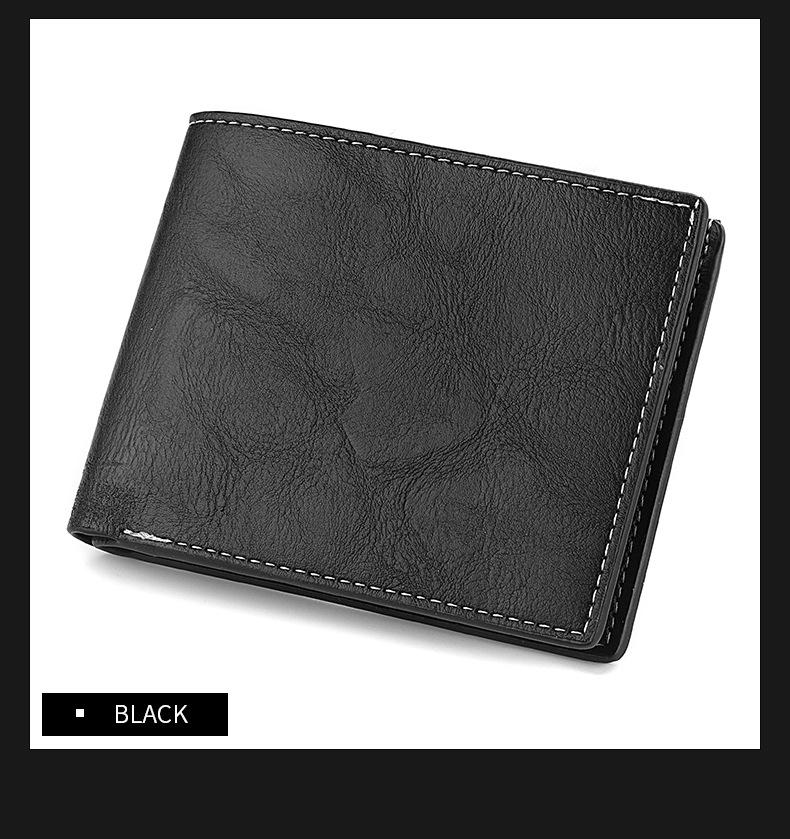 Product Introduction of Horizontal Wallet Wholesale Men's Short Wallet Men's Student Leather Wallet Retro Wallet No Logo Factory In Stock 16