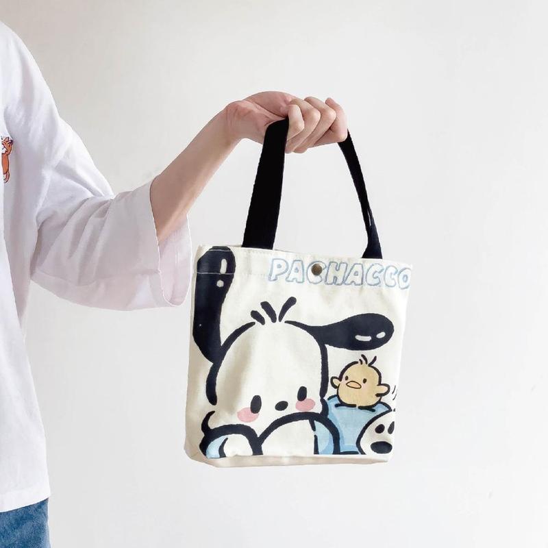 Túi Vải Bố, Chủ Đề Sanrio Hoạt Hình, Túi Tote Nữ, Túi Kuromi Mua Sắm Dễ Thương, Y4Q2 6