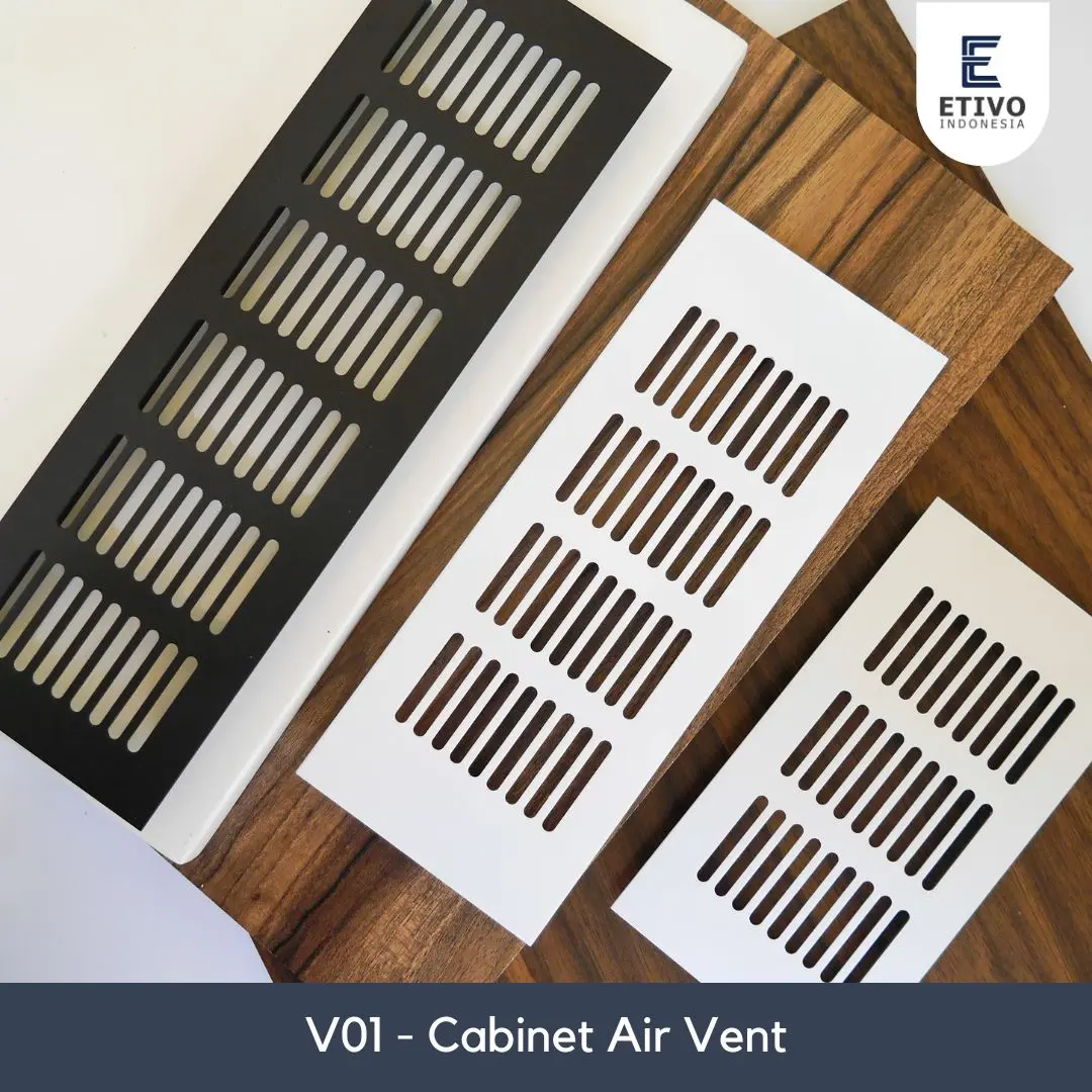 Etivo V01 Cabinet Air Vent Grill Penutup Lubang Hawa Pintu Lemari Almunium