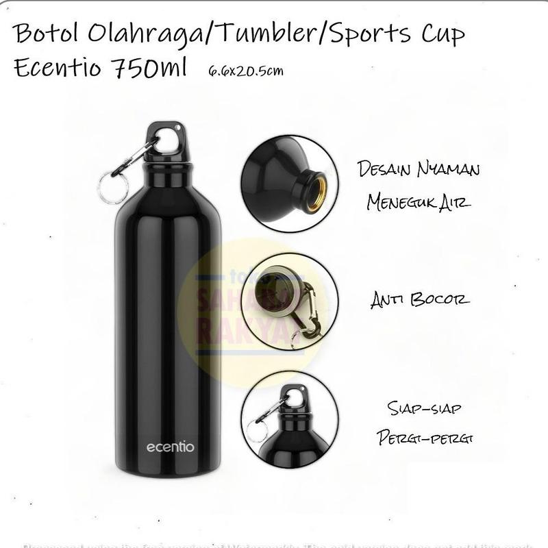 Botol Olahraga/Tumbler/Sports Cup Aluminium Ecentio 750ml & 1000ml 7