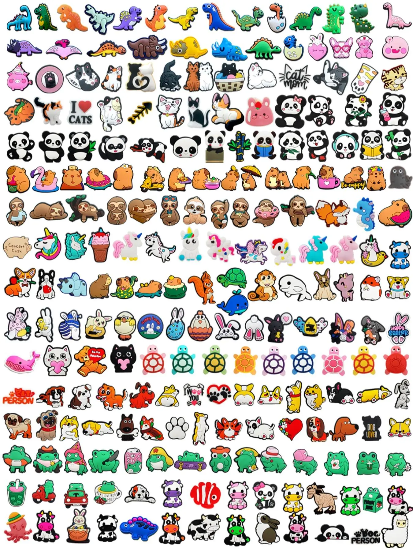 Cute Cartoon Animal Series Shoe Charms, Random Style PVC Shoe Decorations, Fashionable Shoes Accessories for Women & Men