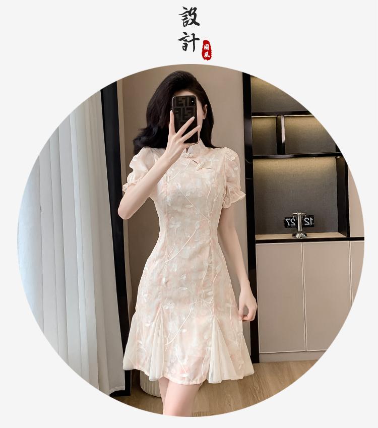 Product Introduction of Improved Cheongsam Floral Dress for Women Summer 2025 New Elegant Fairy Dress for Daily Wear 2